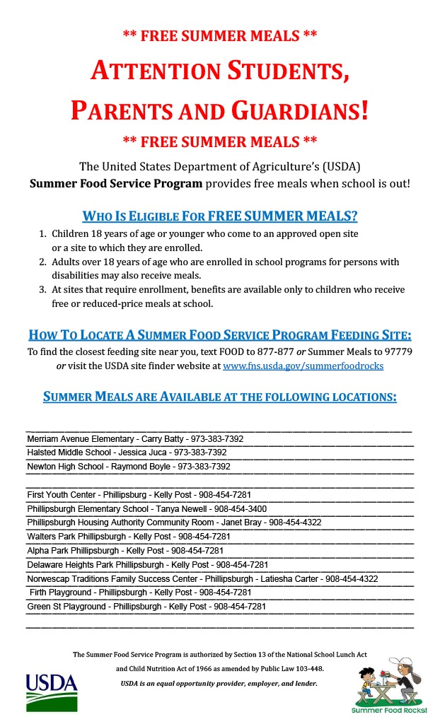 Free Summer Meals Flyer